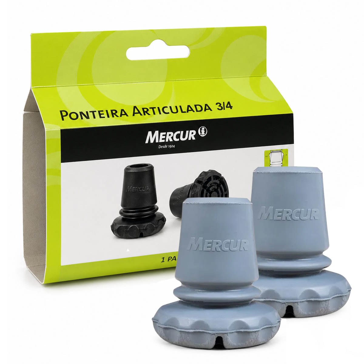 Ponteira Articulada para Muleta 3/4 Mercur Par Cinza