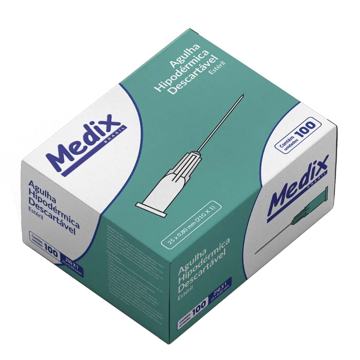 Agulha Hipodérmica Descartável Medix 25x0,80mm 100un