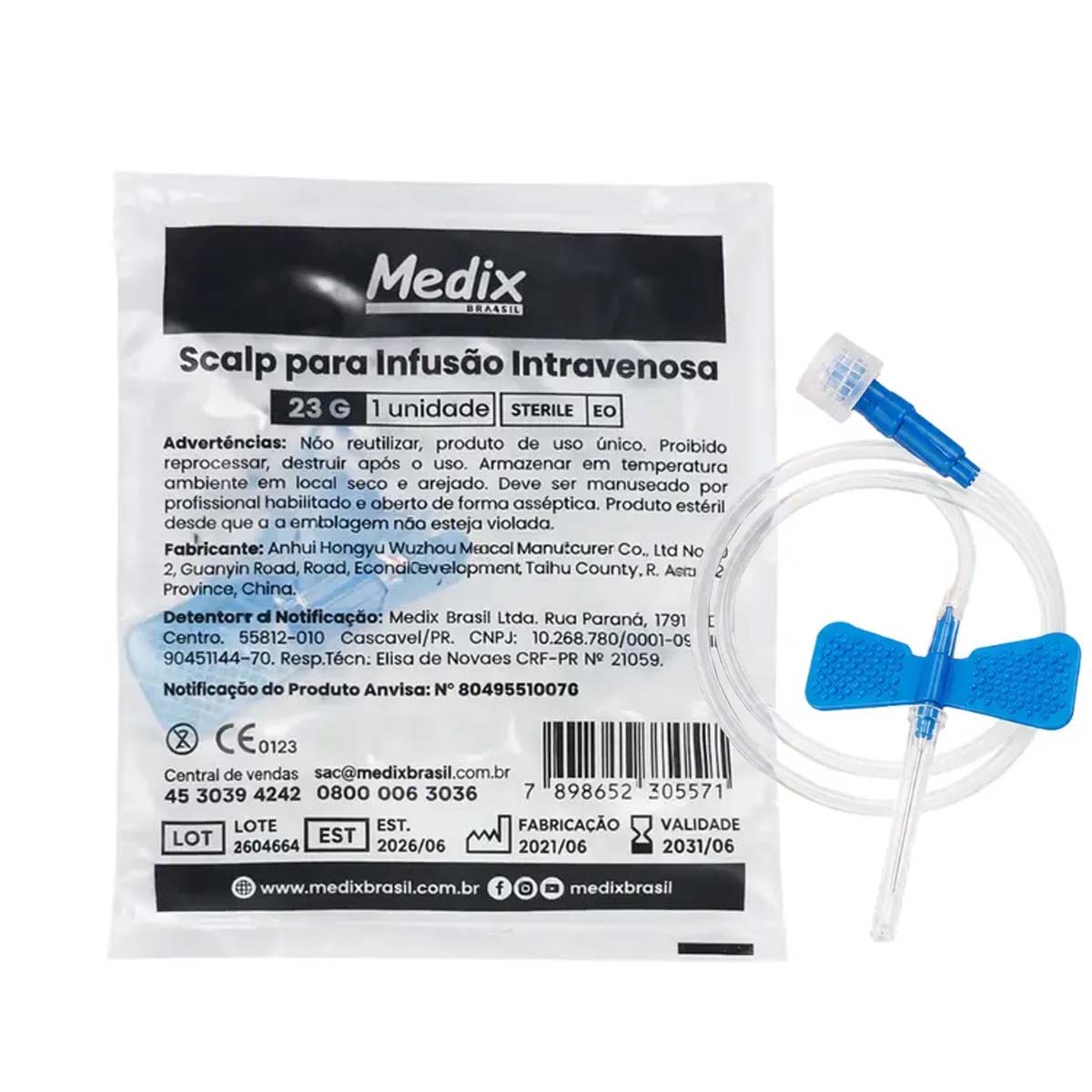 Scalp para Infusão Intravenosa 23G Estéril Medix Unidade 