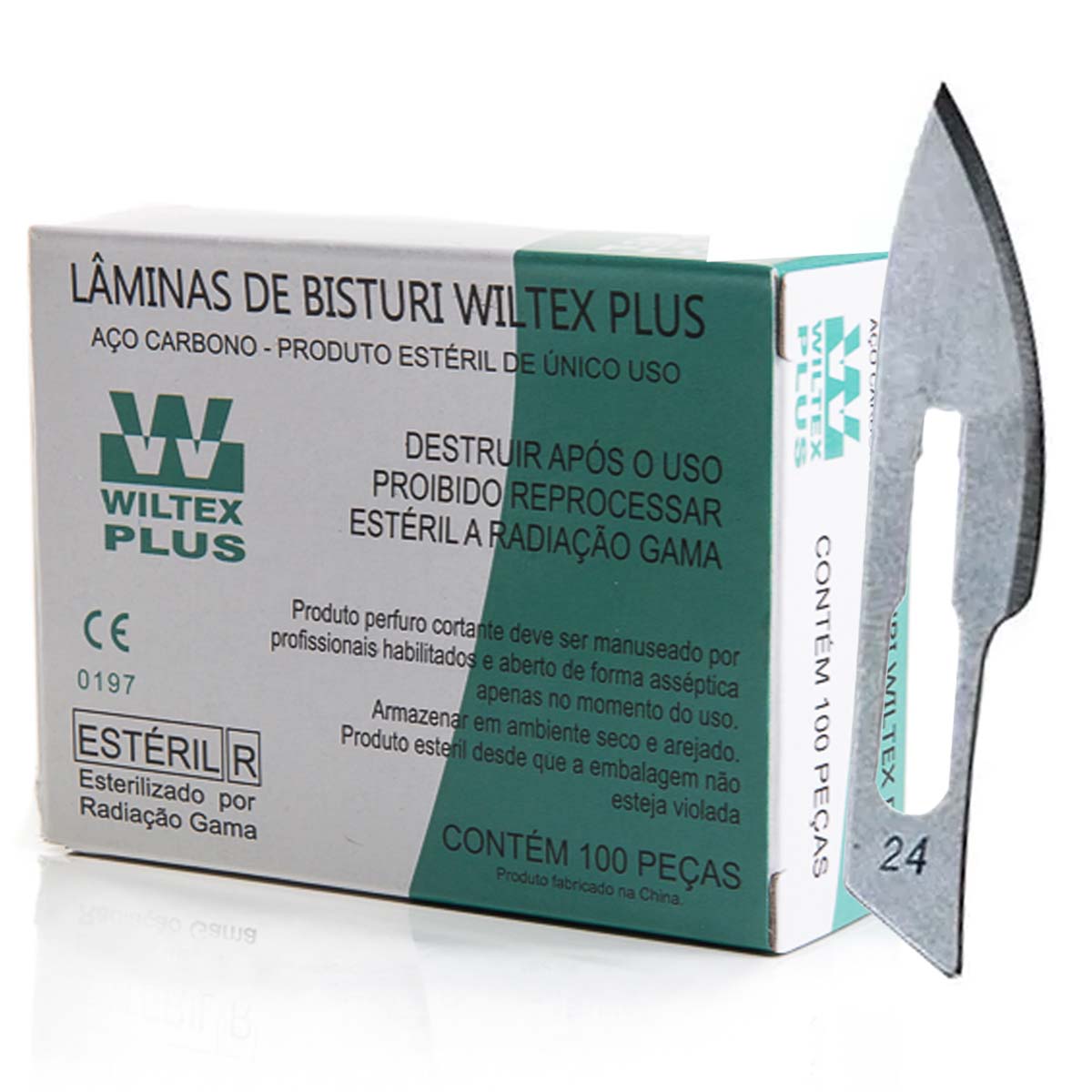 Lâmina Bisturi Nº 24 Aço Carbono un Wiltex