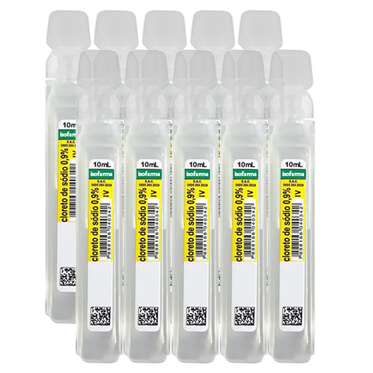 Soro Fisiológico de Sódio 0,9% Ampola 10mL Isofarma 10und