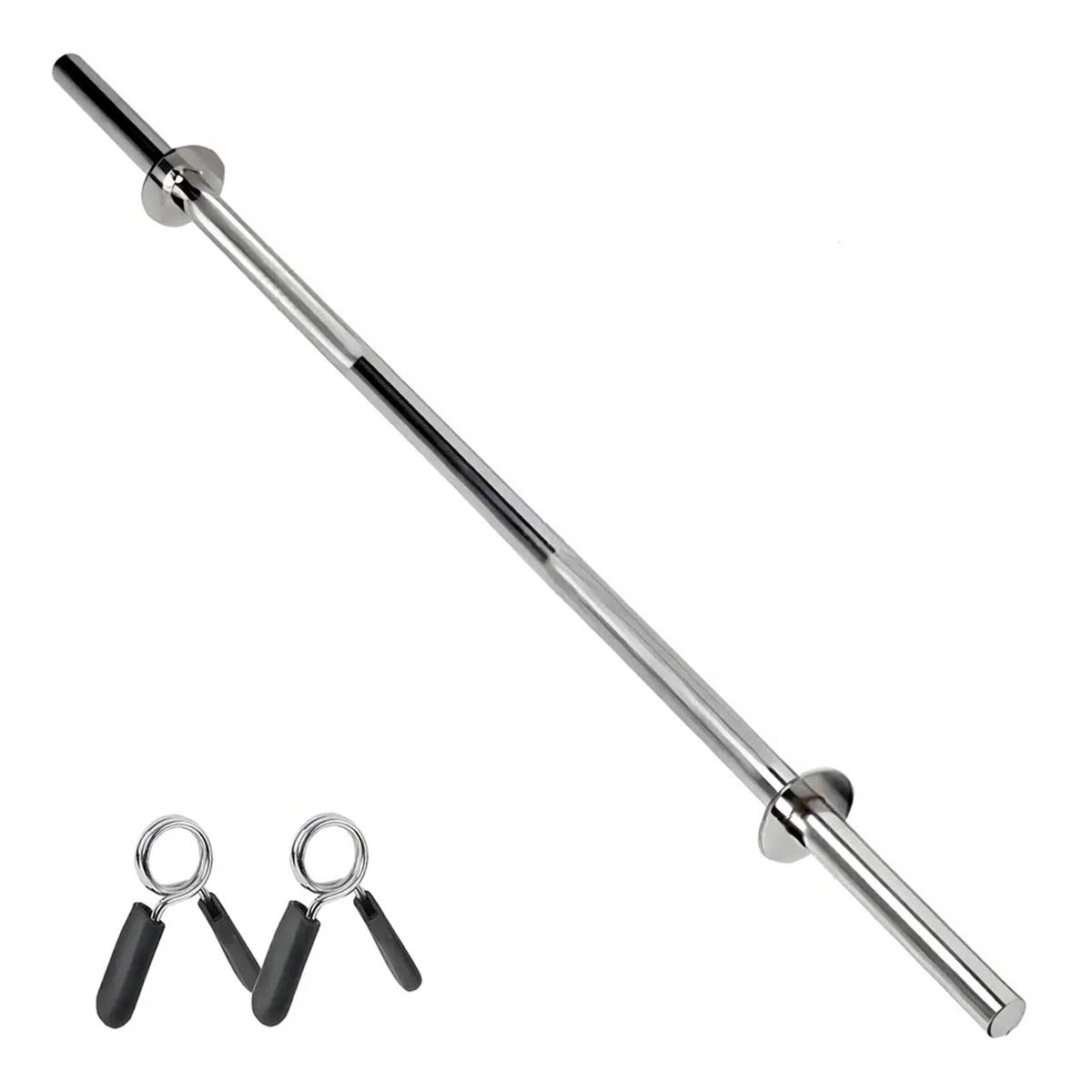 Barra Cromada para Musculação Oneal 120cm com Aro e Presilha