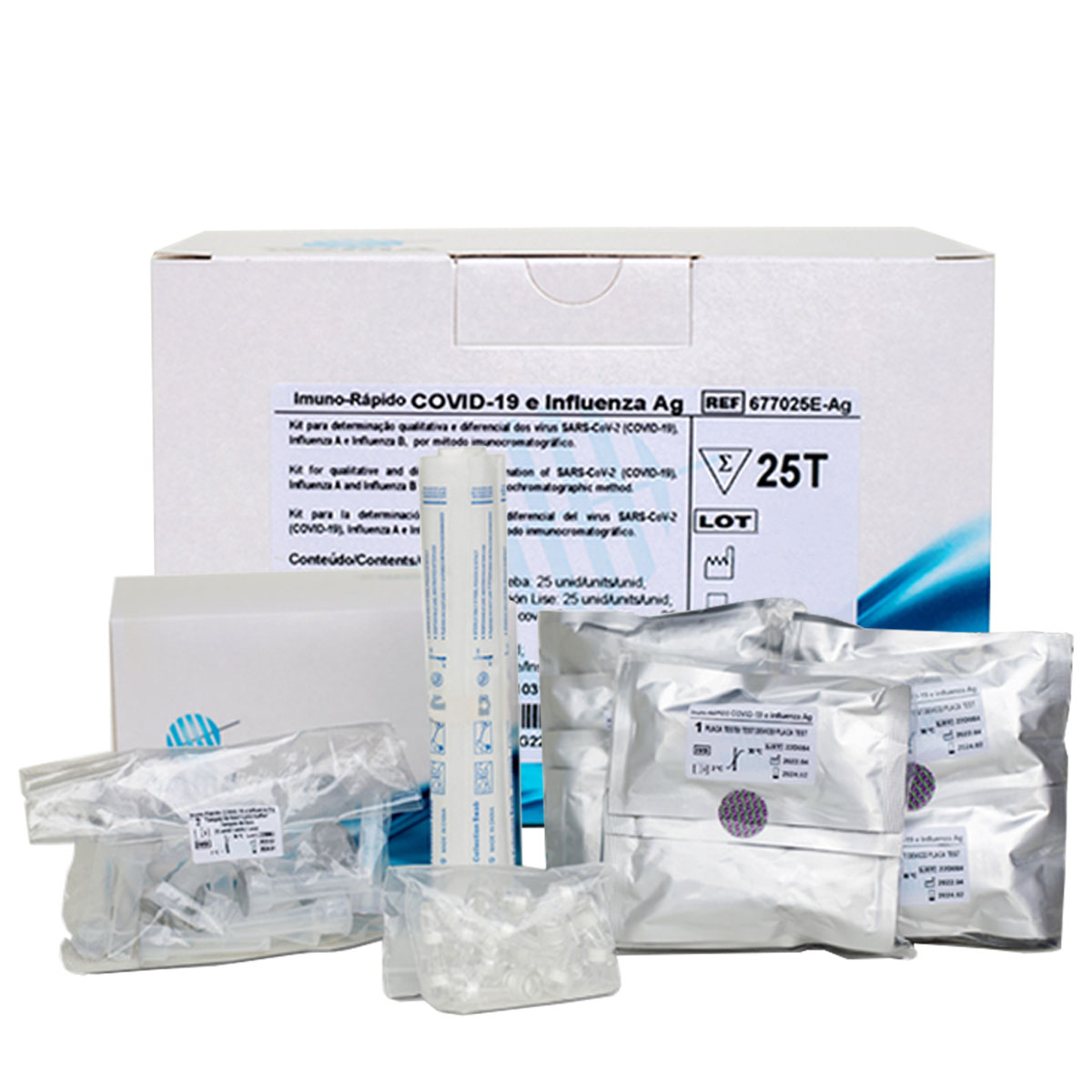 Teste Rápido Antigeno Covid19 e Influenza Wama 25 Testes 