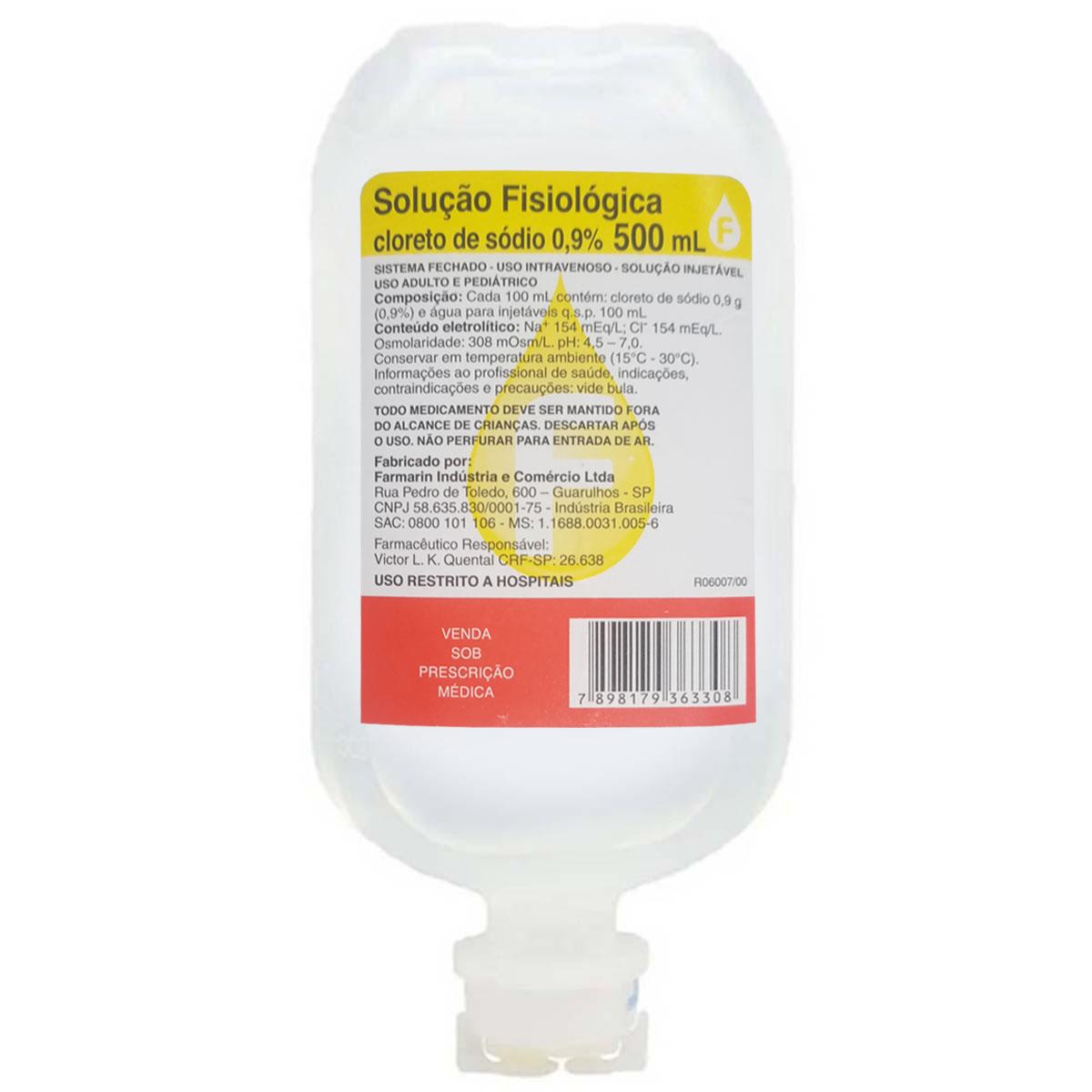 Soro Fisiológico de Sódio 0,9% Frasco 500ml Equiplex