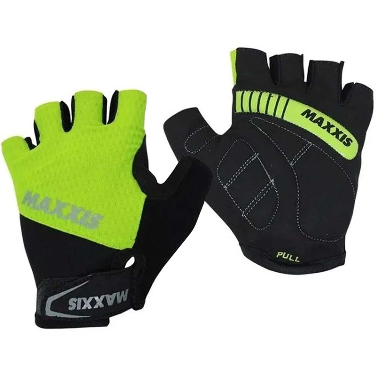 Luva Ciclismo Maxxis Dedo Curto Com Velcro Verde Fluor