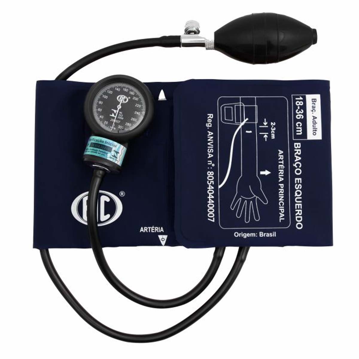 Esfigmomanômetro BIC Adulto Nylon Fecho Aderente Azul New Innova Plus