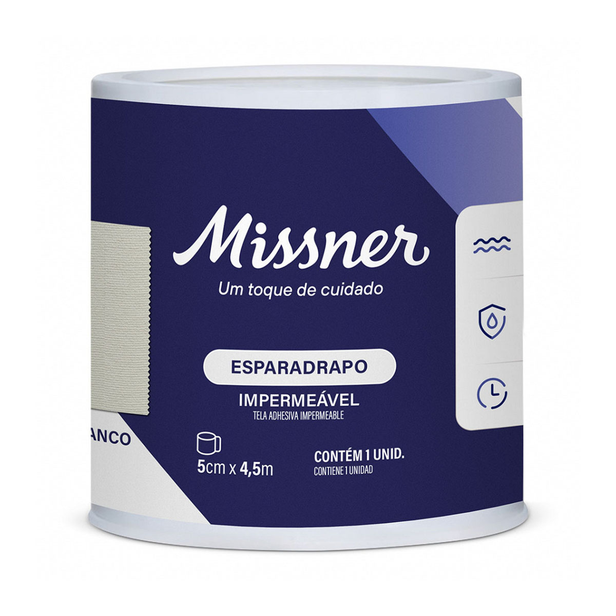 Esparadrapo Impermeável Missner 5,0cm X 4,5m Unidade 
