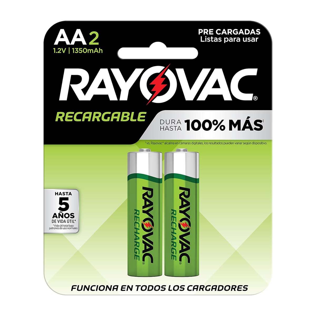 Pilha Recarregável Rayovac AA 1,2V 1350mAh 2 Pilhas
