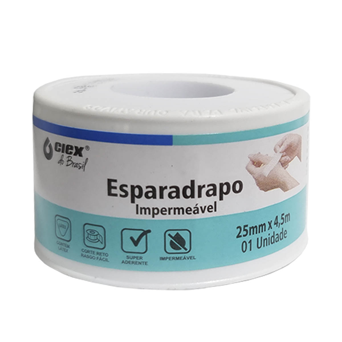 Esparadrapo Impermeável Ciex 2,5cm X 4,5m Unidade