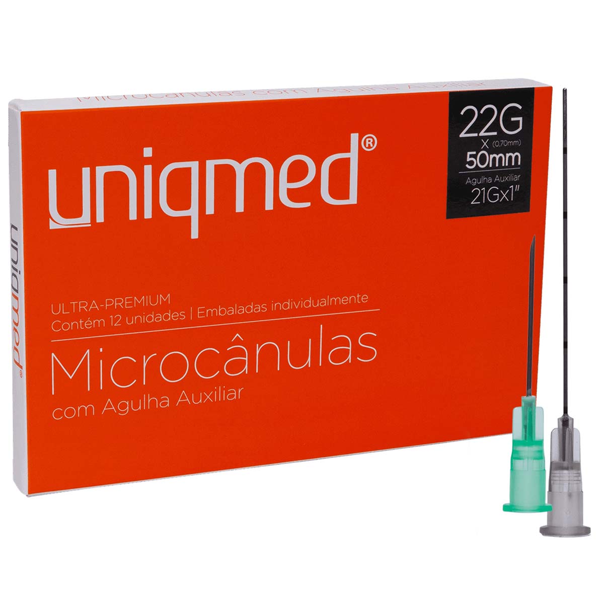 Microcânulas Com Agulha Auxiliar 22G (0,70MM) X 50MM  21GX1 - CX 12UN