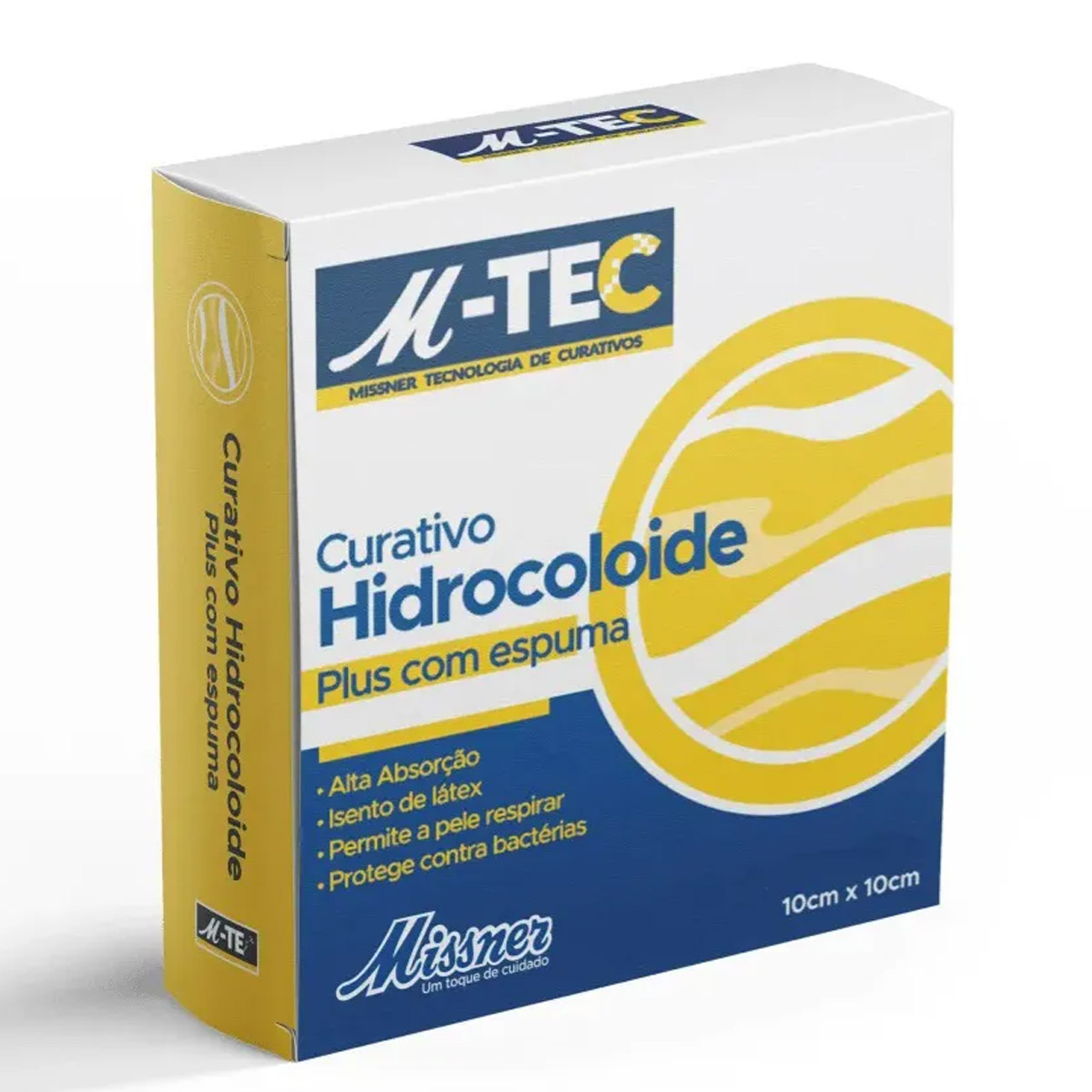 Curativo Hidrocoloide Plus com Espuma M-TEC 10cmX10cm 1un