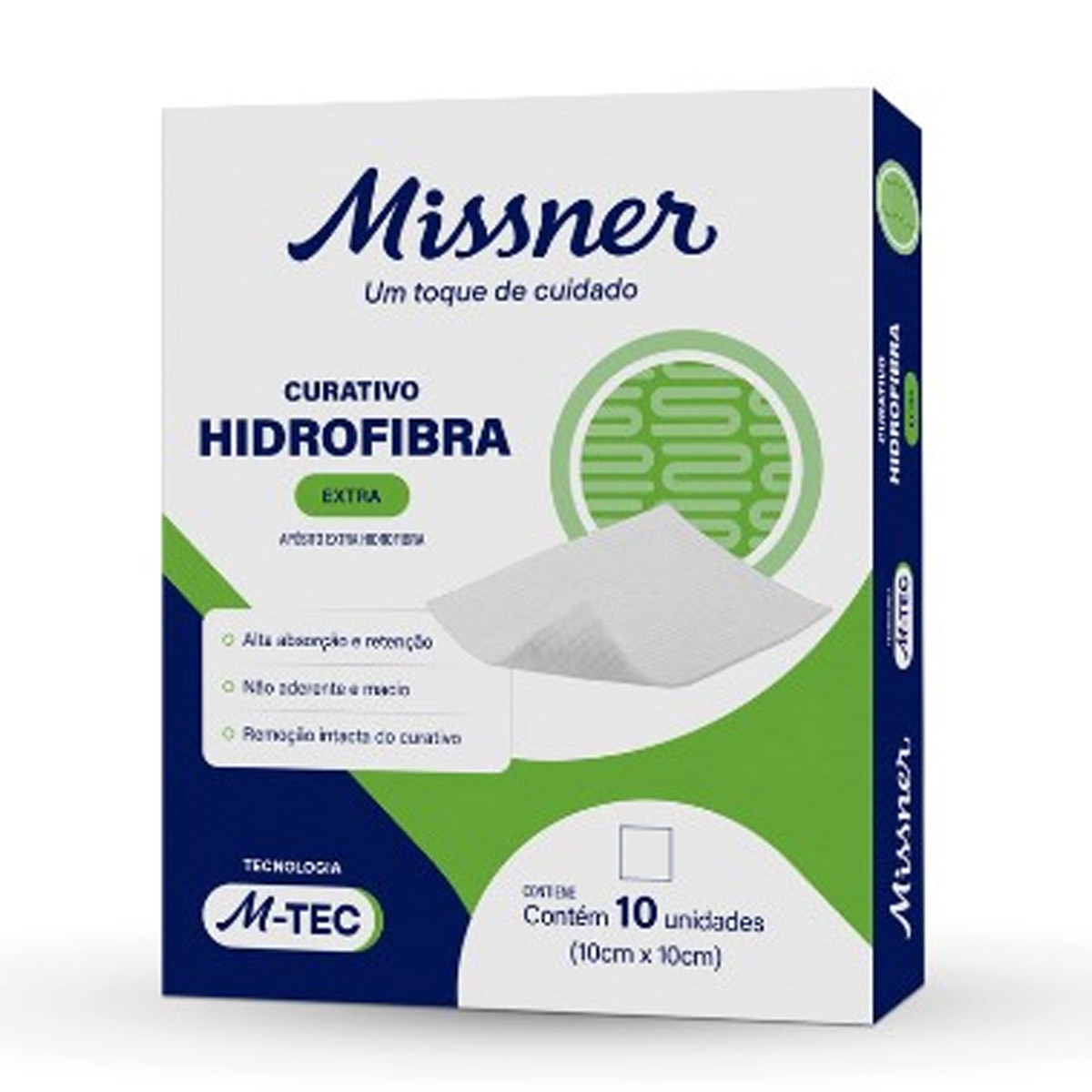 Curativo Hidrofibra Extra M-TEC 10cmX10cm 1un