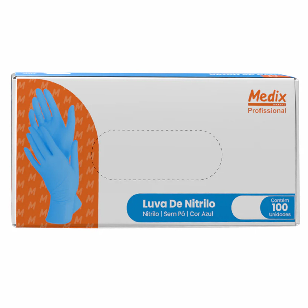 Luva de Nitrilo para Uso Geral Azul Medix 100UN