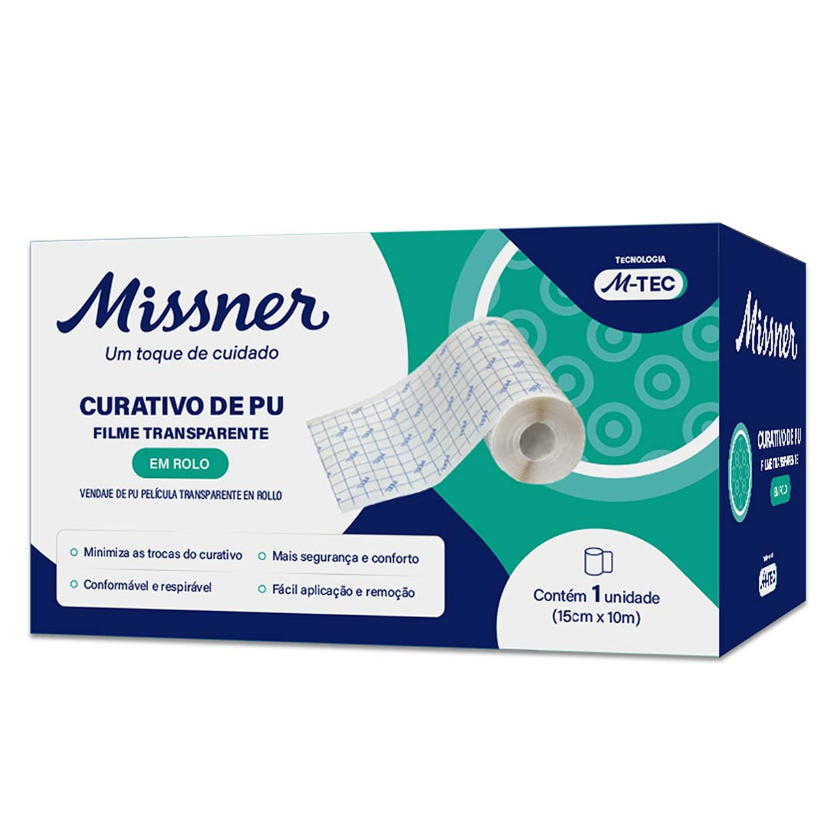 Curativo Filme Transparente Rolo 15x10m Mtec