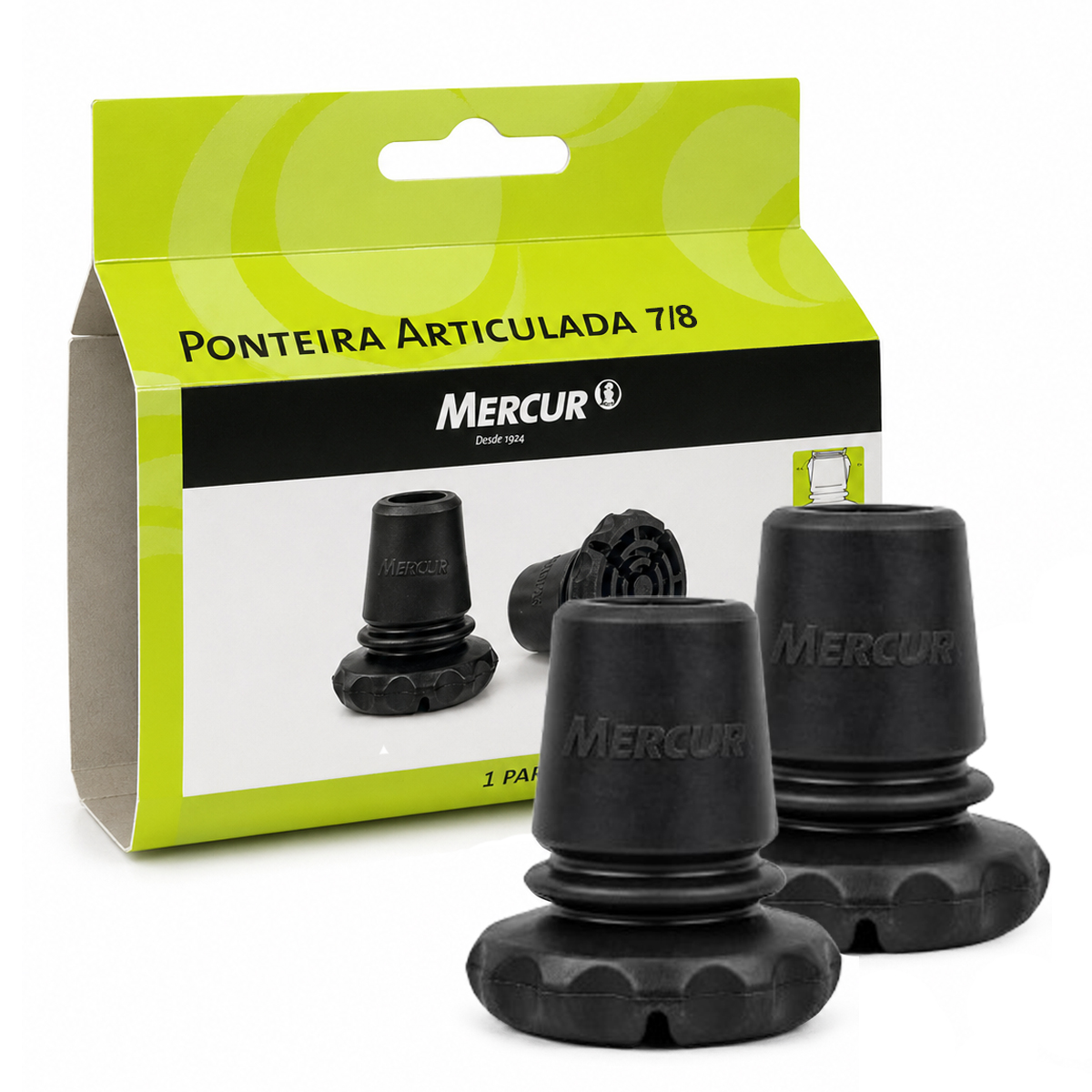 Ponteira Articulada para Muleta 7/8 Mercur Par Preto