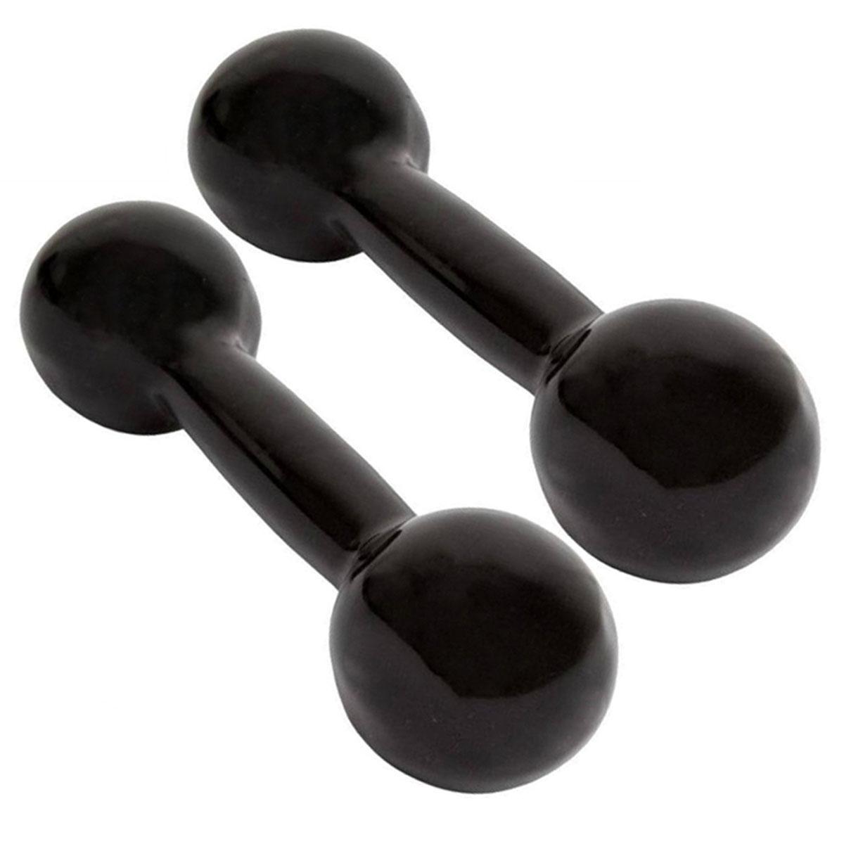 Par de Halter Emborrachado Preto 2kg