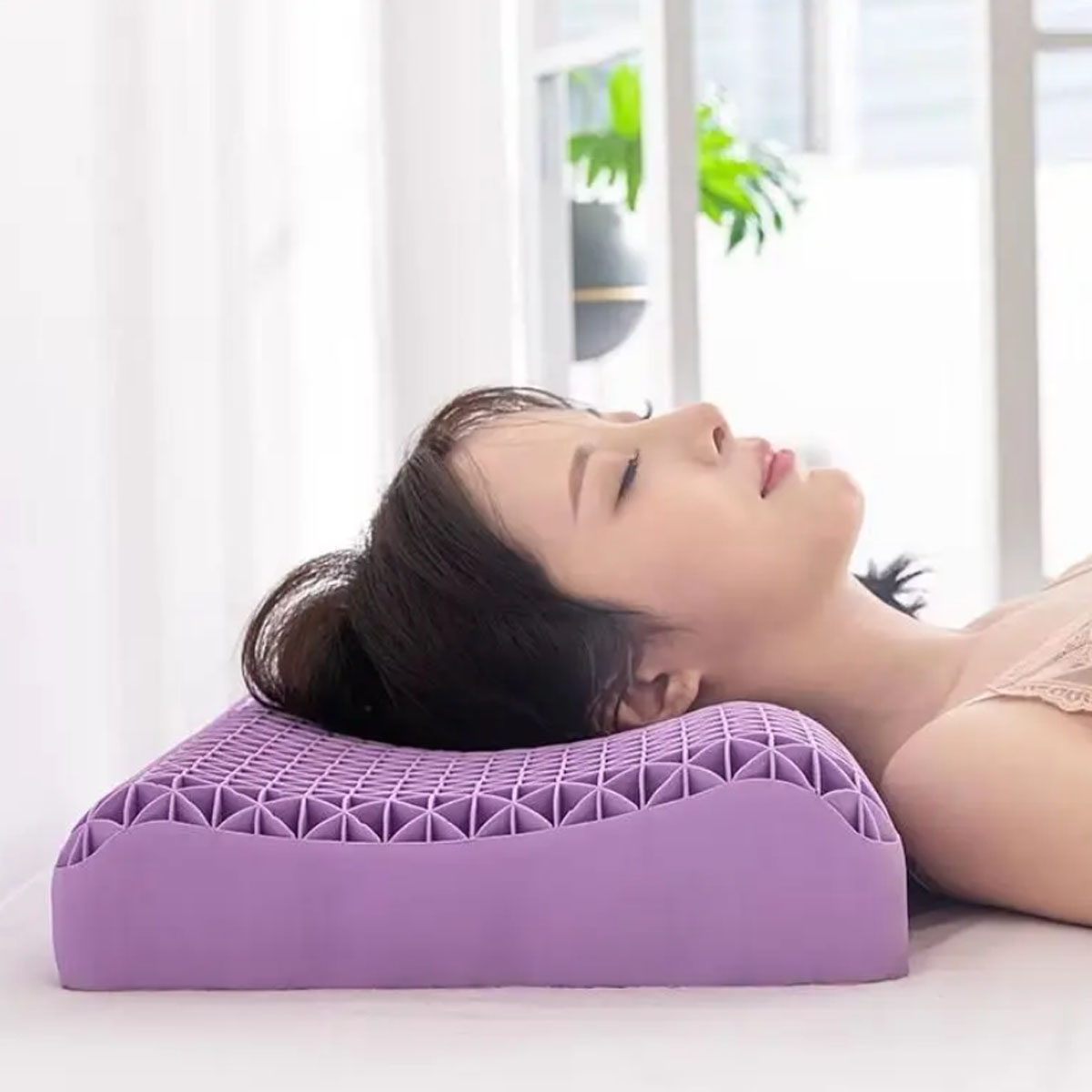 Travesseiro Hipoalergênico Supermedy 3d Roxo Air Pillow