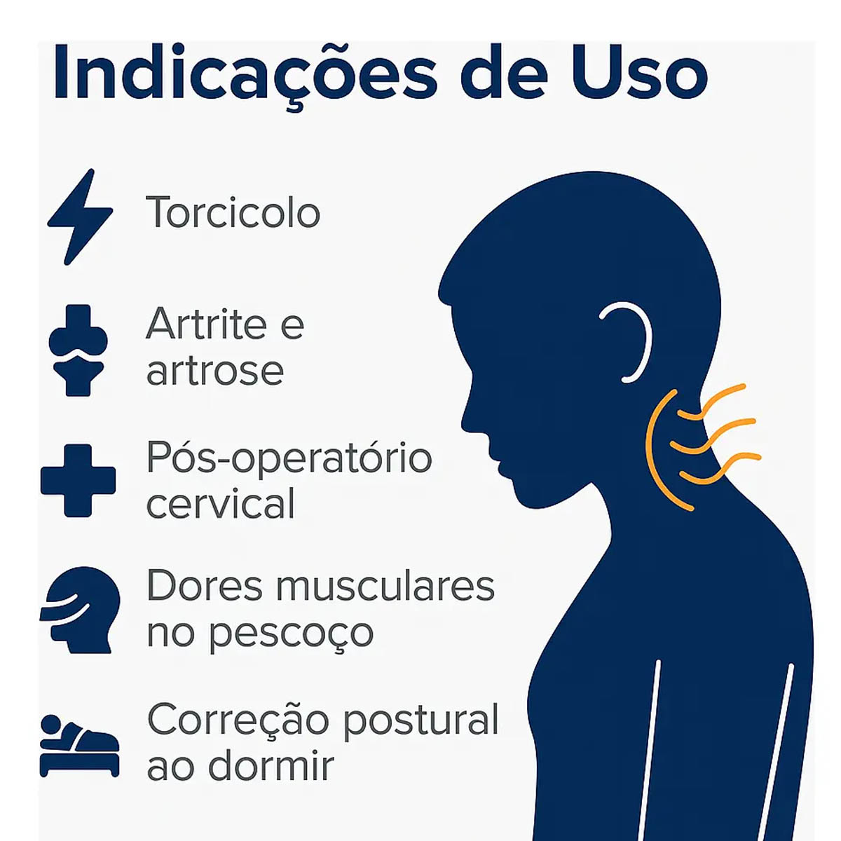 Colar Cervical de Espuma Ortopédico Noturno GLC