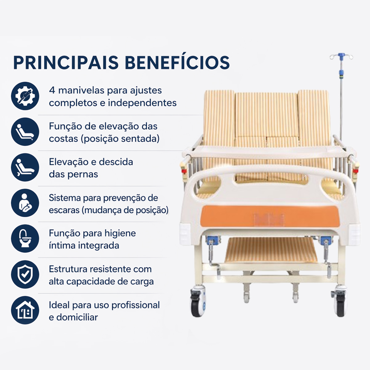 Cama Hospitalar Senior Care Confortmax 4 Manivelas