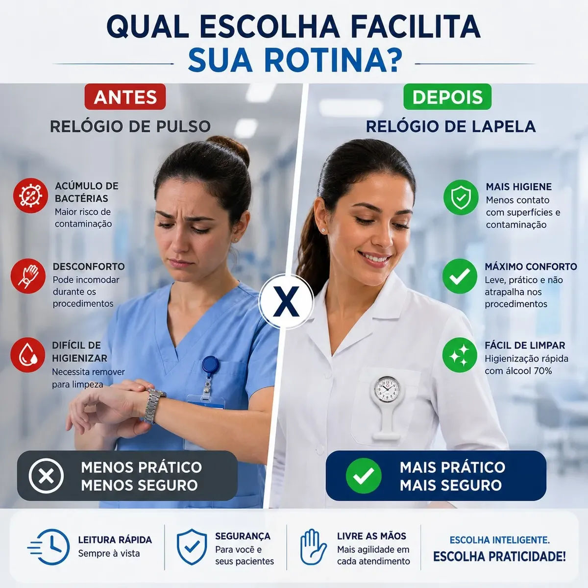 Relógio Bolso de Lapela Silicone Supermedy