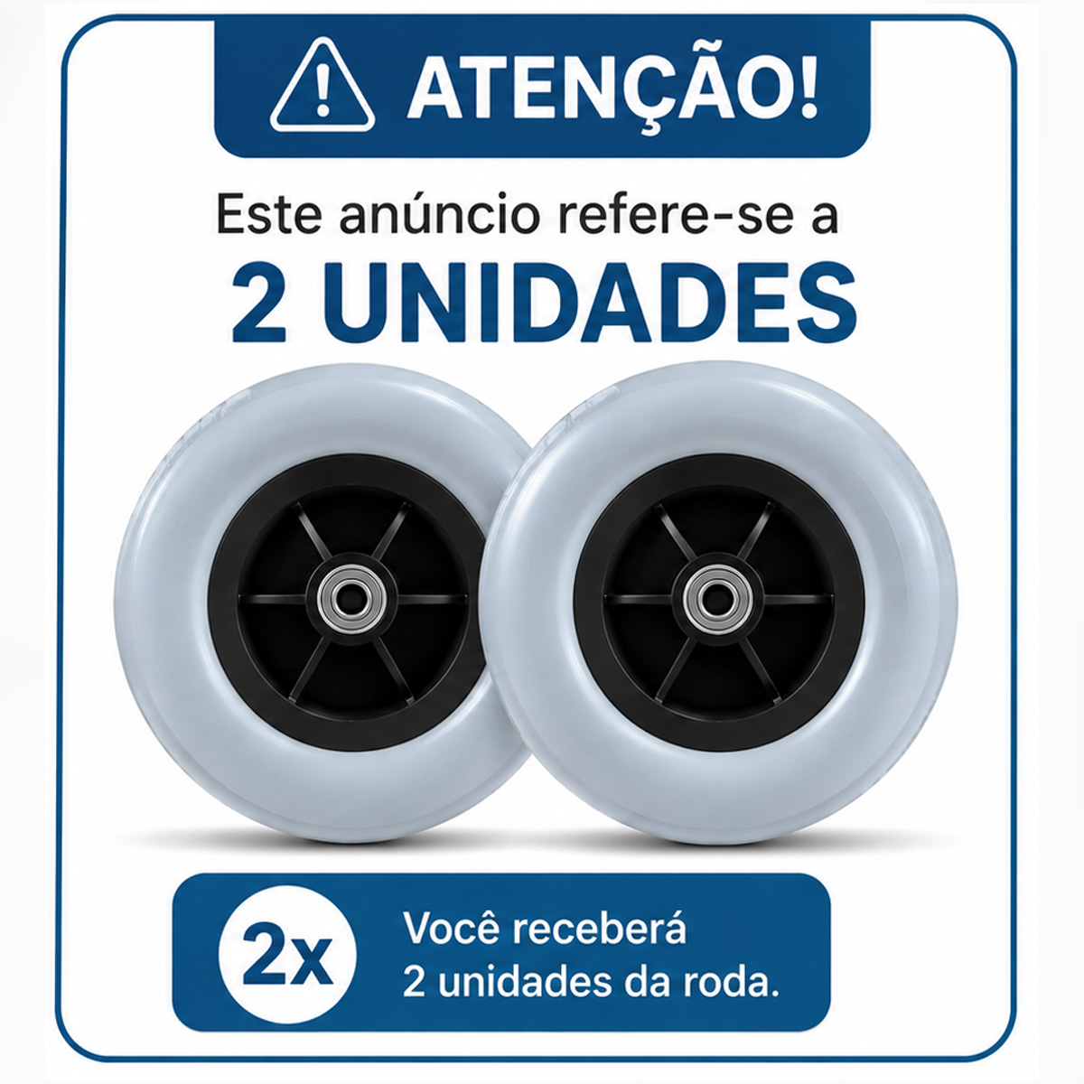 Roda Dianteira Pneu Maciço 200x50 Aro 8 para Cadeira De Rodas Par