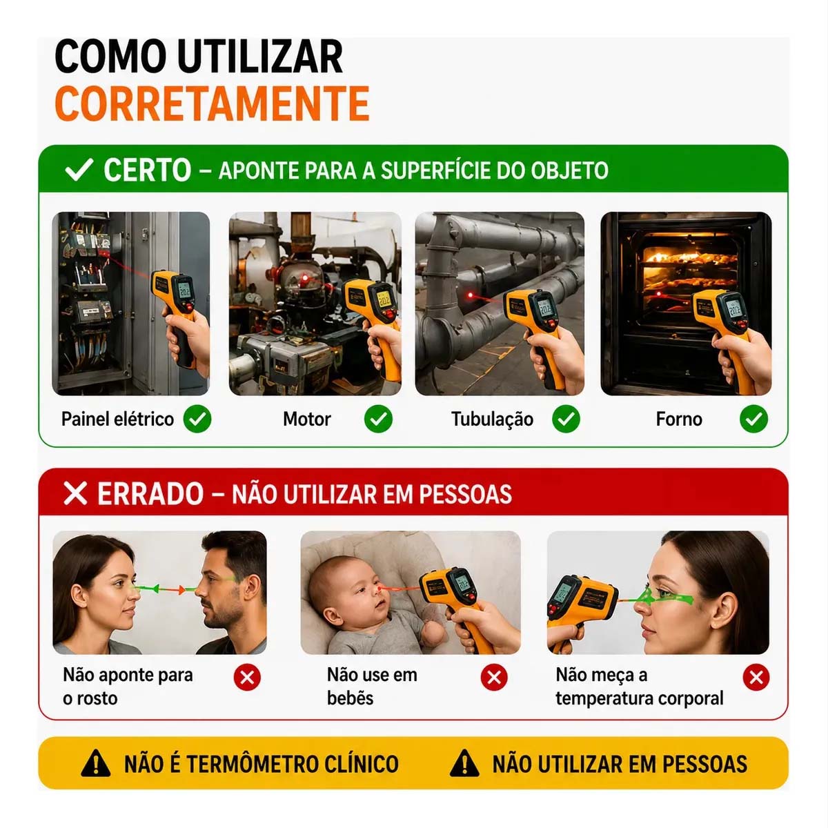 Termômetro Digital Infravermelho Laser para Atividades Diversas