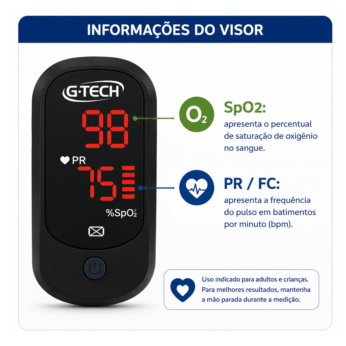 Oxímetro de Dedo Portatil G-tech Led 2