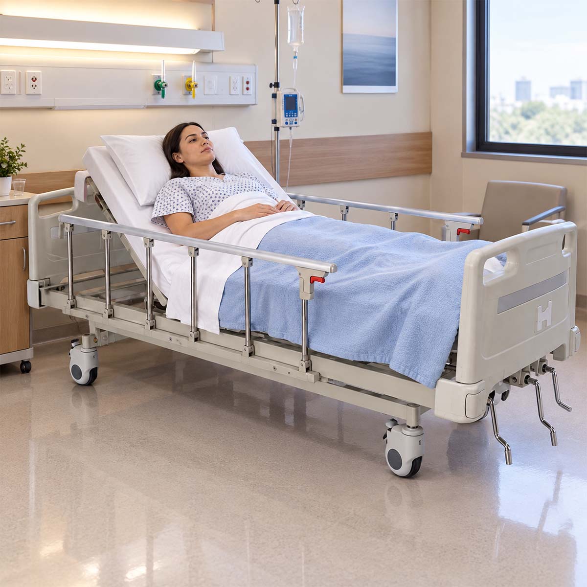 Cama Hospitalar de 3 Manivelas Supermedy Senior Care 250kg