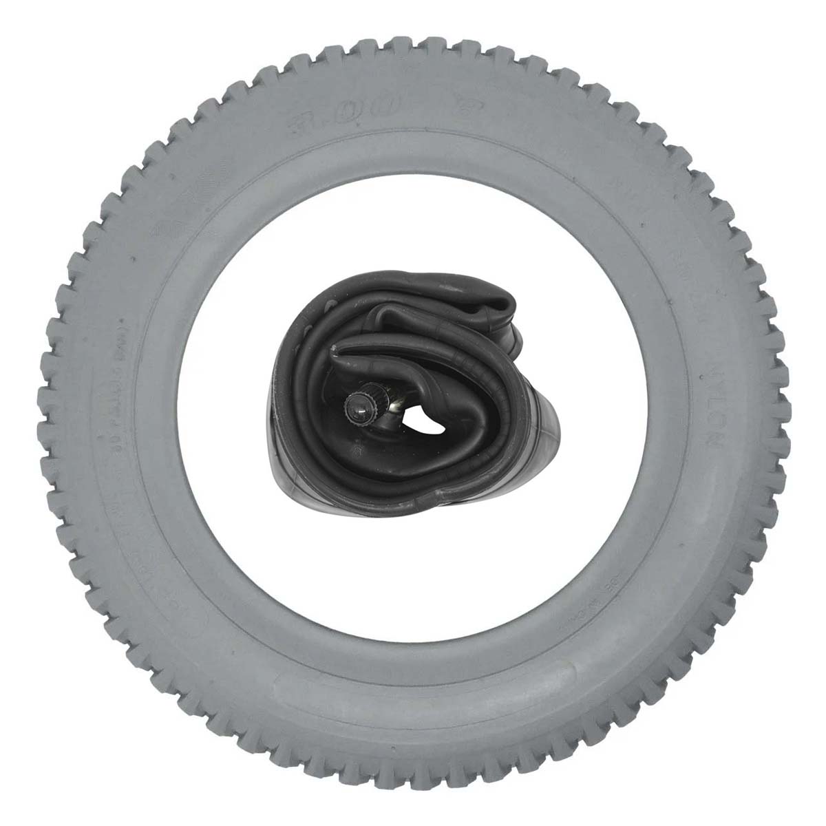 Kit 2 Pneu Cadeira de Rodas Traseiro 3.00-8 Cinza Primo Powertrack com Câmara