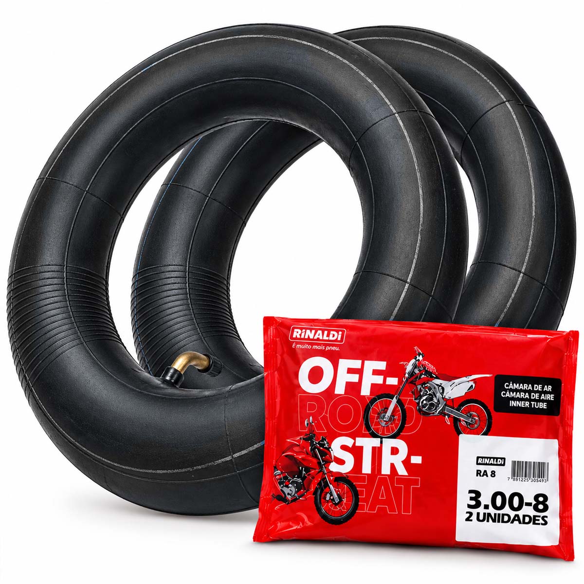 Kit 2 Pneu Cadeira de Rodas Traseiro 3.00-8 Cinza Primo Powertrack com Câmara