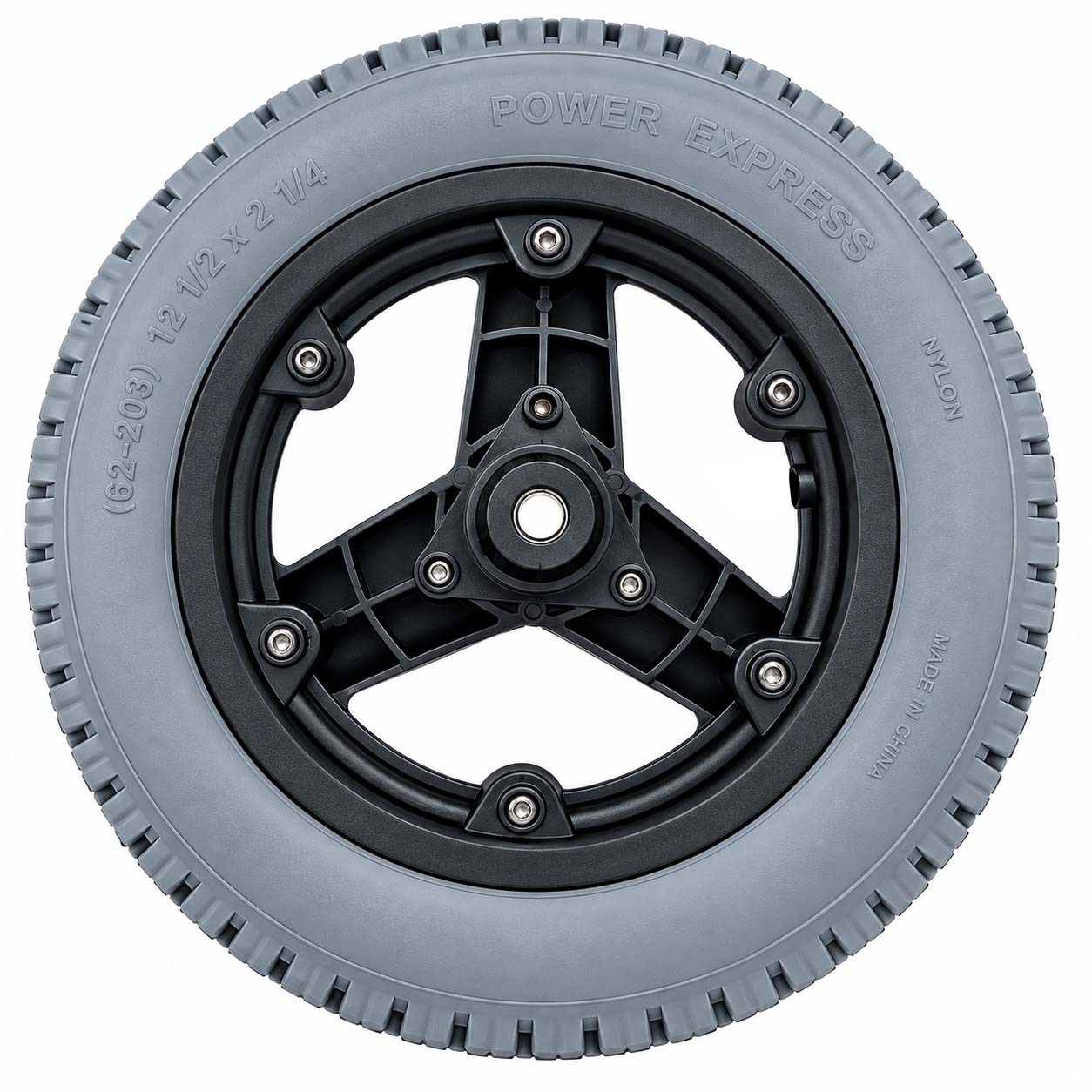 Roda Traseira Bipartida com Pneu Maciço 12 1/2 x 2 1/4 para Cadeira de Rodas Motorizada