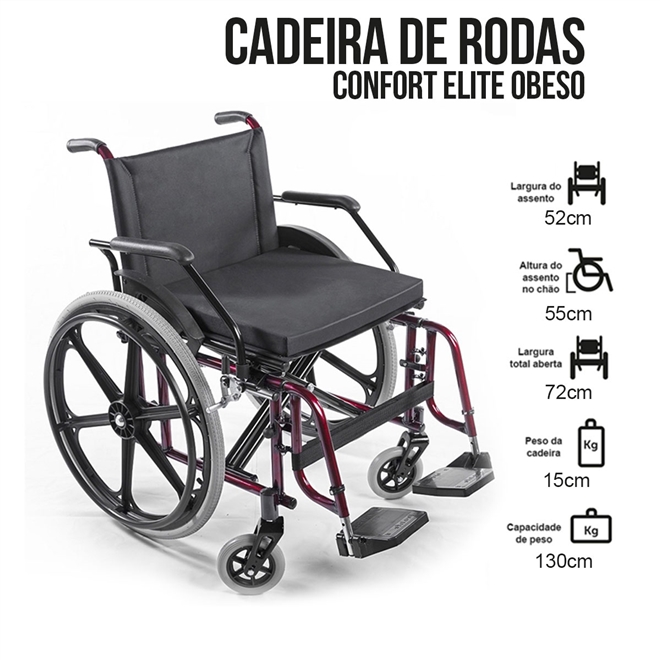 Cadeira de Rodas Prolife Confort Elite Obeso - Antifuro