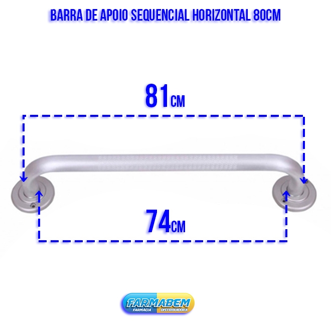 Barra de Apoio Sequencial Horizontal 80cm