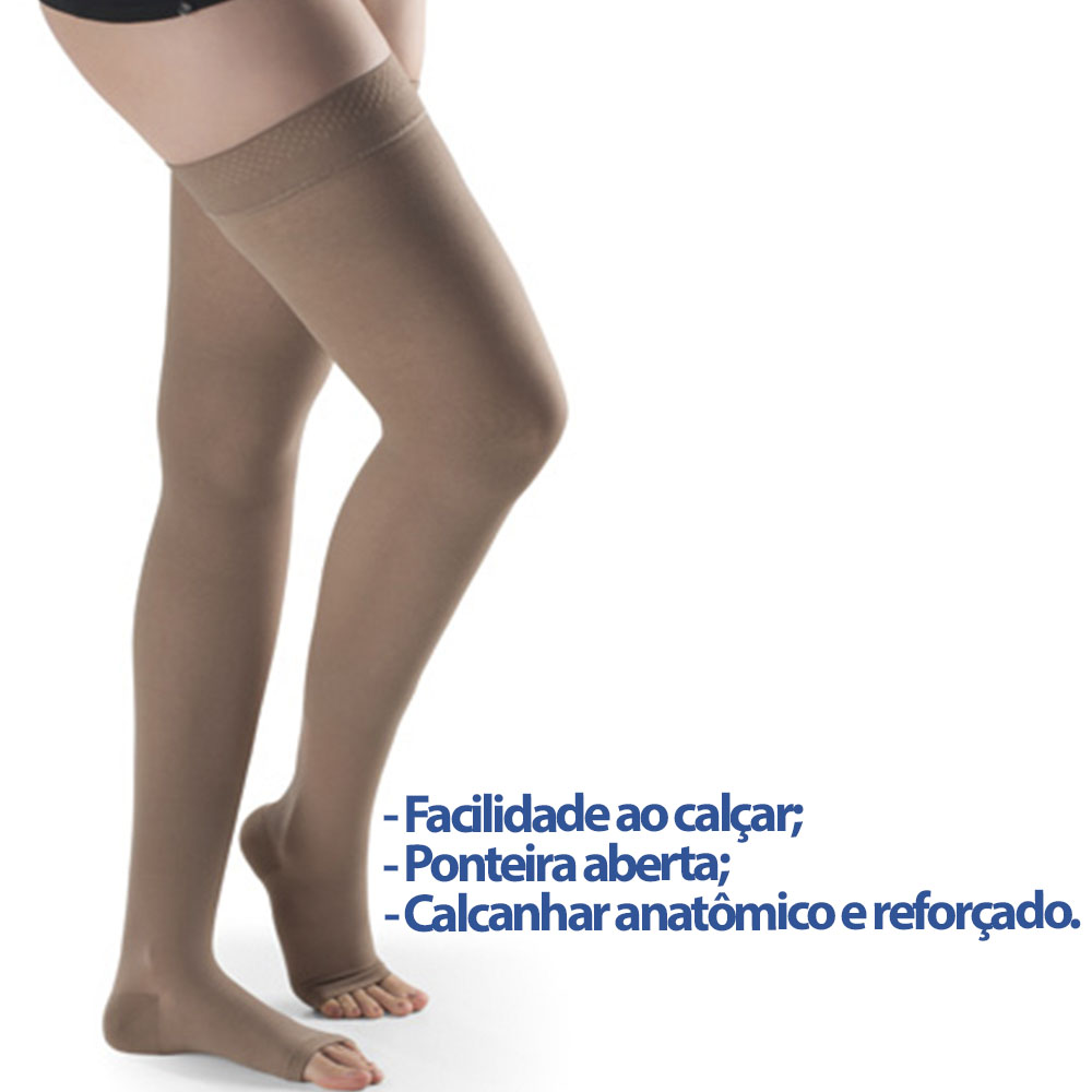 Meia Sigvaris Basic 20-30mmhg Meia Coxa Ponteira Aberta