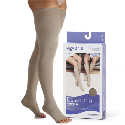 Meia Sigvaris Comfort Premium 20-30mmhg Meia Coxa Ponteira Aberta