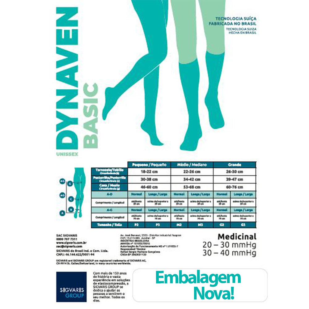 Meia Sigvaris Basic 20-30mmhg Panturrilha Ponteira Aberta