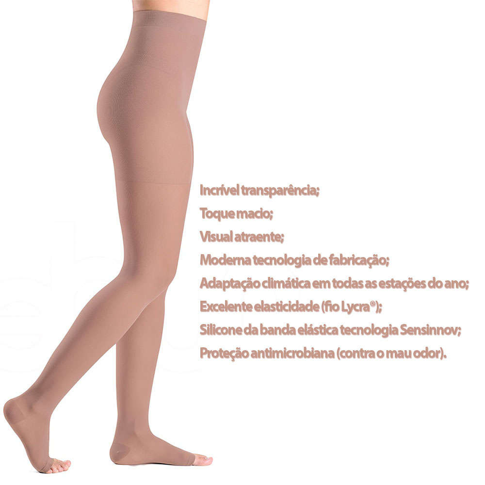 Meia Sigvaris Ever Sheer 20-30 Mmhg Meia Calça Ponteira Aberta 