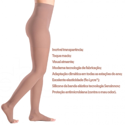 Meia Sigvaris Ever Sheer 20-30 Mmhg Meia Calça Ponteira Aberta 