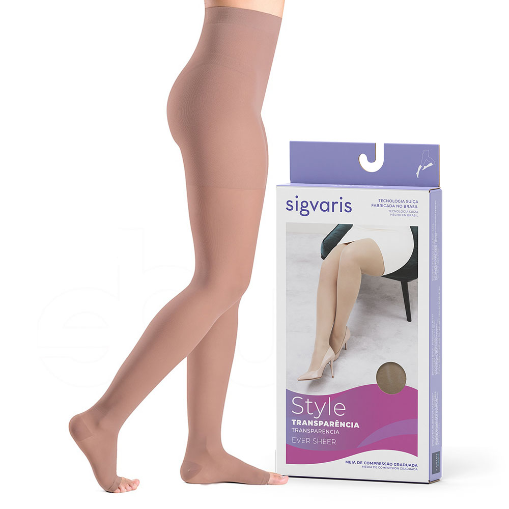 Meia Sigvaris Ever Sheer 20-30 Mmhg Meia Calça Ponteira Aberta 
