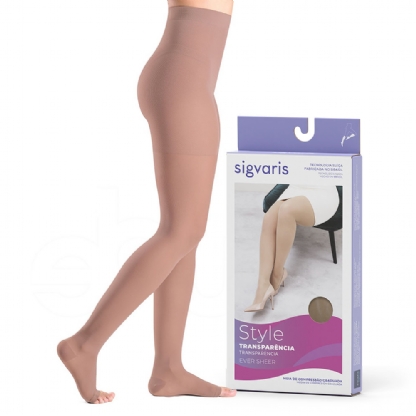 Meia Sigvaris Ever Sheer 20-30 Mmhg Meia Calça Ponteira Aberta 