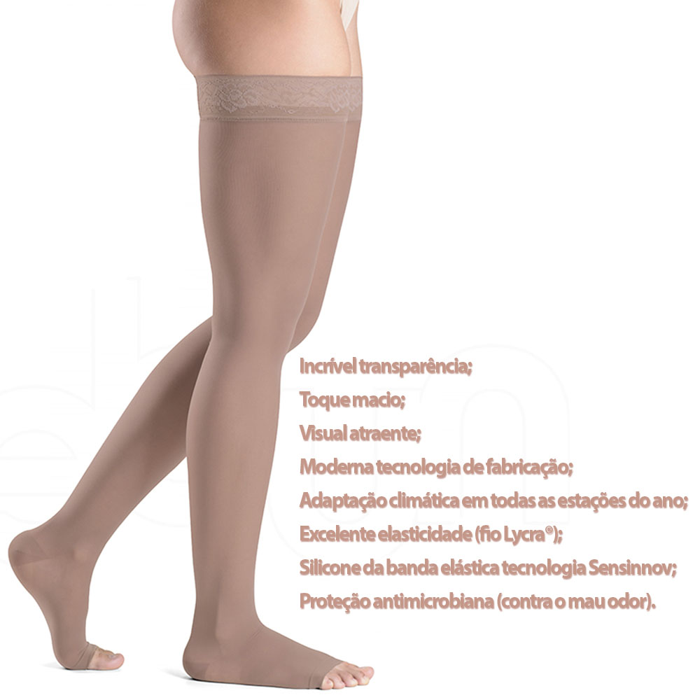 Meia Sigvaris Ever Sheer 20-30mmhg Meia Coxa Ponteira Aberta 