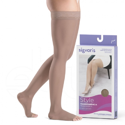 Meia Sigvaris Ever Sheer 20-30mmhg Meia Coxa Ponteira Aberta 