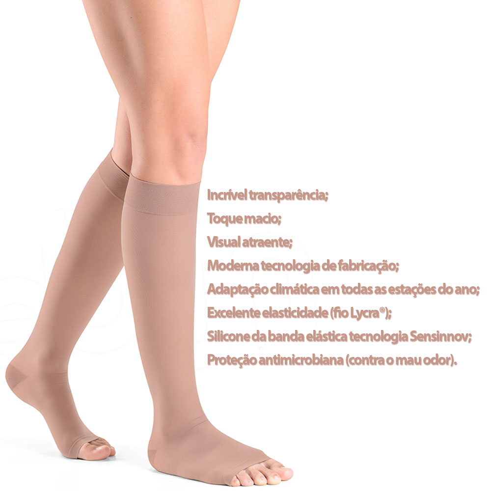 Meia Sigvaris Ever Sheer 20-30mmhg Panturrilha Ponteira Aberta 