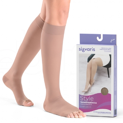 Meia Sigvaris Ever Sheer 20-30mmhg Panturrilha Ponteira Aberta 