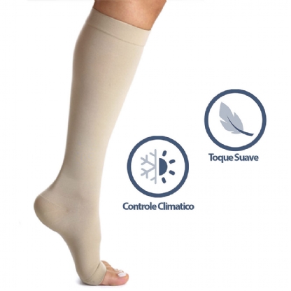 Meia Sigvaris Comfort Premium 20-30mmhg Panturrilha Ponteira Aberta 