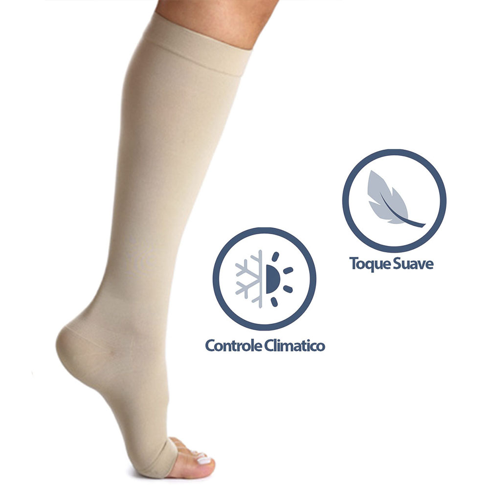 Meia Sigvaris Comfort Premium 30-40mmhg Panturrilha Ponteira Aberta