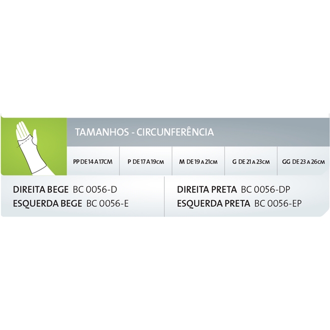 Órtese Munhequeira Mercur Curta Esquerda Com Tala