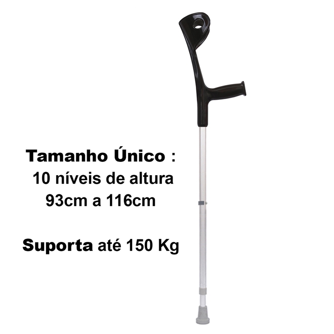 Muleta Canadense Sequencial Fixa Premium 150kg Ponteira 7/8