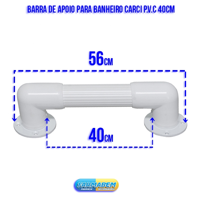 Barra de Apoio Para Banheiro Carci P.v.c 40cm