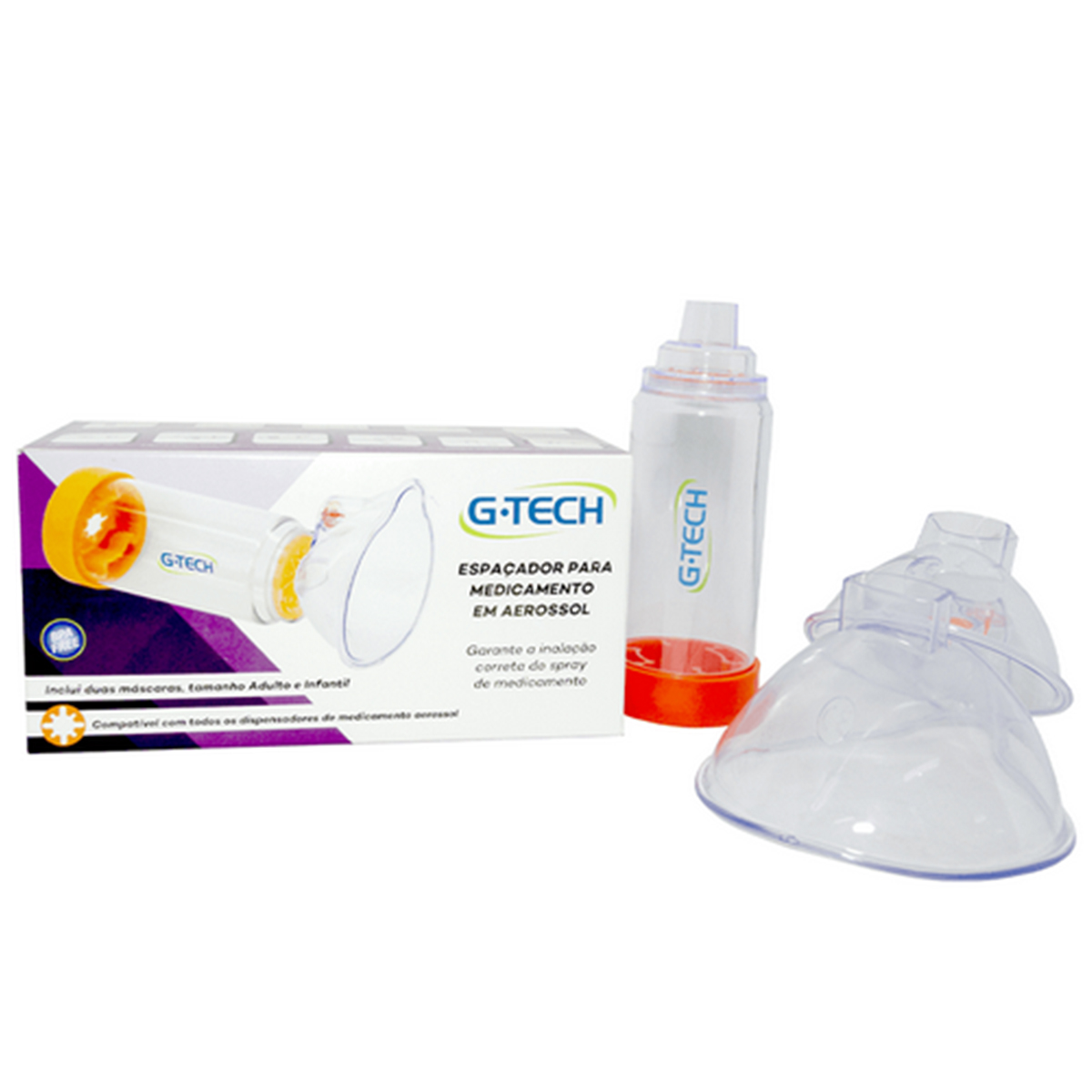 Espaçador para Medicamentos Clear G-tech Adulto e Infantil